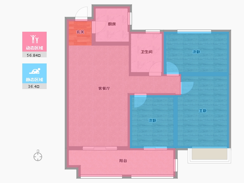 安徽省-阜阳市-天盛·凤凰城-82.90-户型库-动静分区