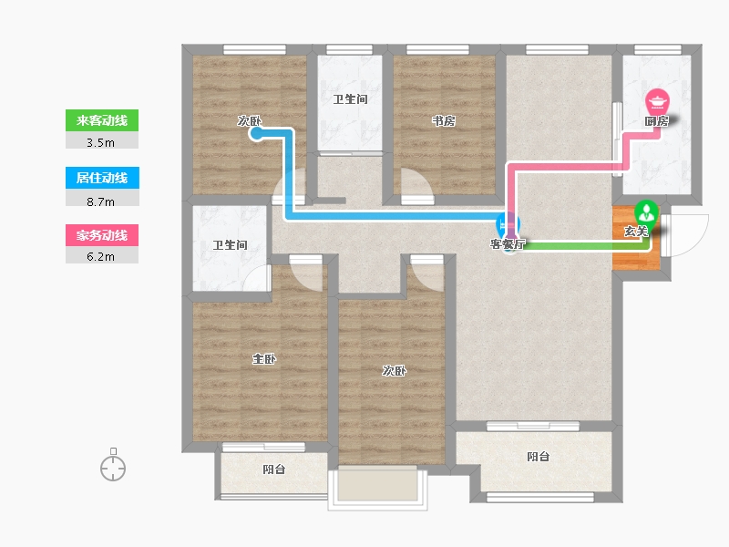 安徽省-阜阳市-天盛·凤凰城-102.73-户型库-动静线