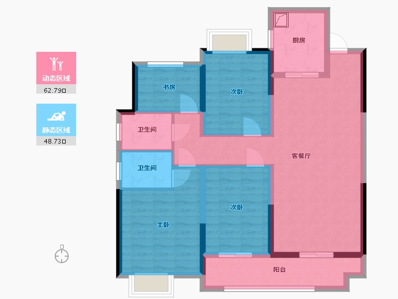 湖南省-长沙市-中梁御府-99.28-户型库-动静分区