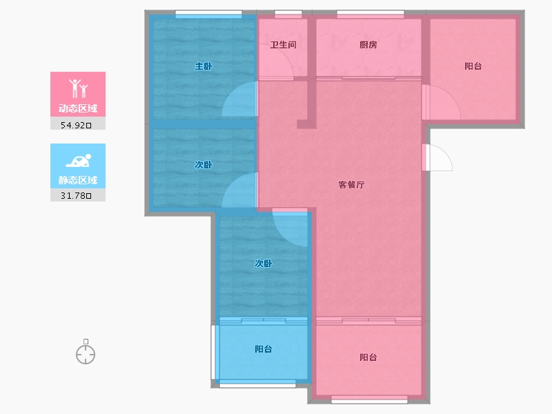 山东省-威海市-恒印石岛壹號-77.67-户型库-动静分区