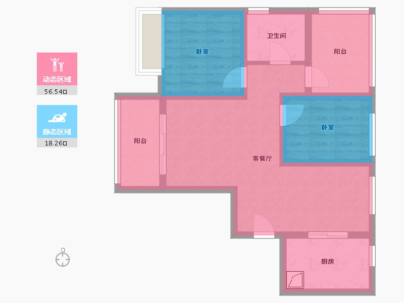 广东省-惠州市-恒裕世纪广场一期-65.28-户型库-动静分区