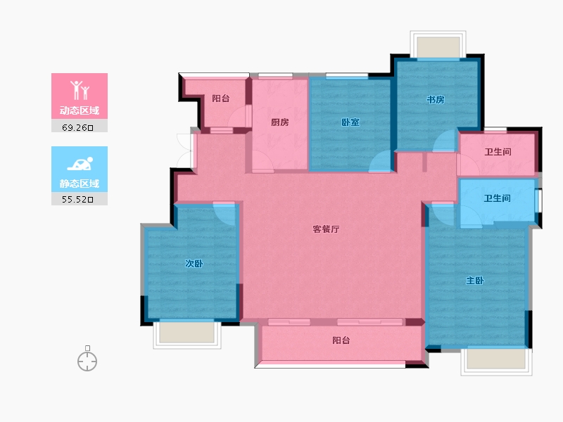 安徽省-安庆市-皖国紫竹園-112.00-户型库-动静分区