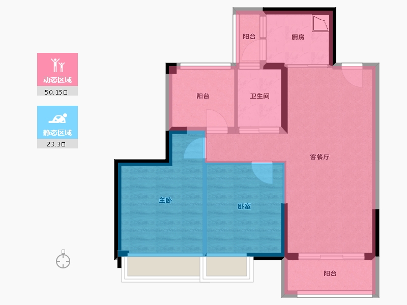 广东省-广州市-珠水豪庭-64.98-户型库-动静分区