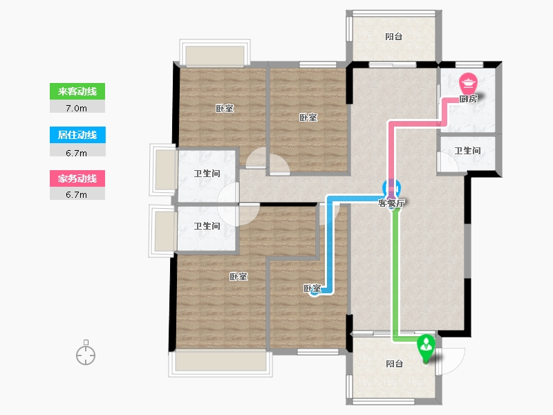 广东省-汕头市-金煌时代雅园-128.00-户型库-动静线