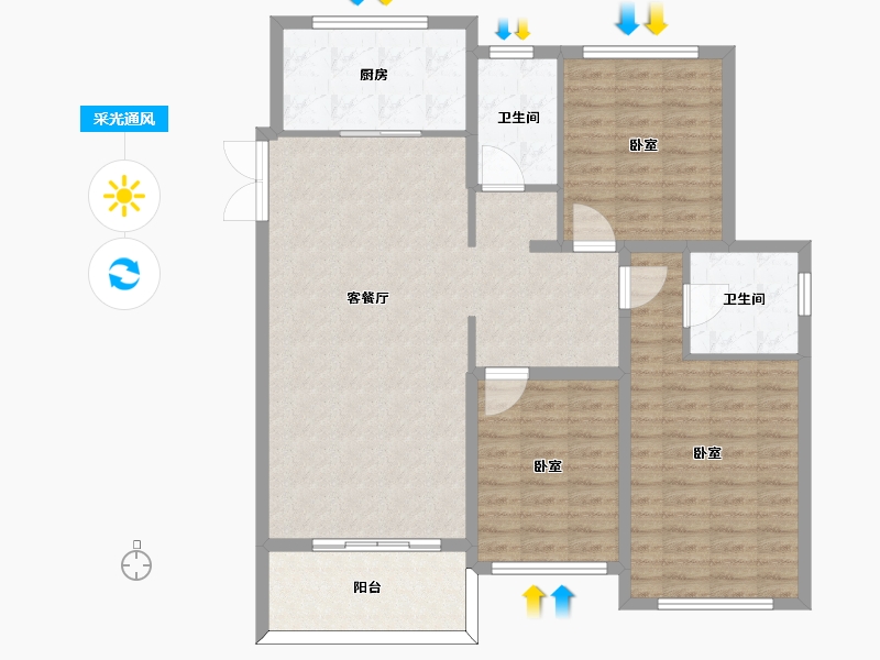 河南省-信阳市-潢川御景苑-112.00-户型库-采光通风