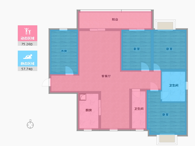 湖南省-株洲市-森林公馆-117.91-户型库-动静分区