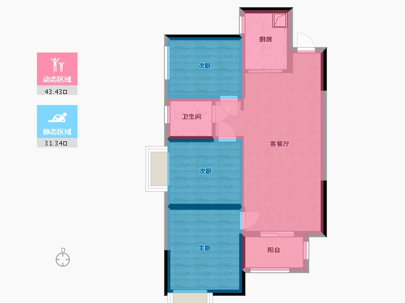 湖南省-长沙市-春和景园-66.00-户型库-动静分区