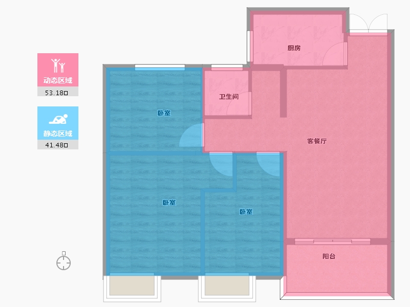 河南省-信阳市-欧博庭苑-85.90-户型库-动静分区