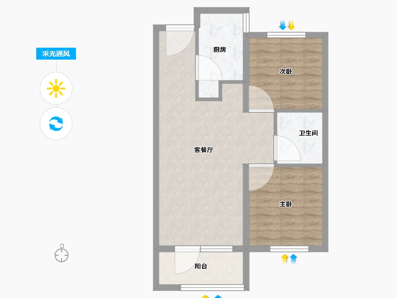 山东省-威海市-融创国际生态健康城-61.99-户型库-采光通风