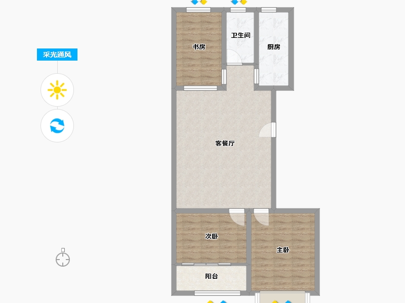 山东省-潍坊市-恒信·御峰-80.71-户型库-采光通风