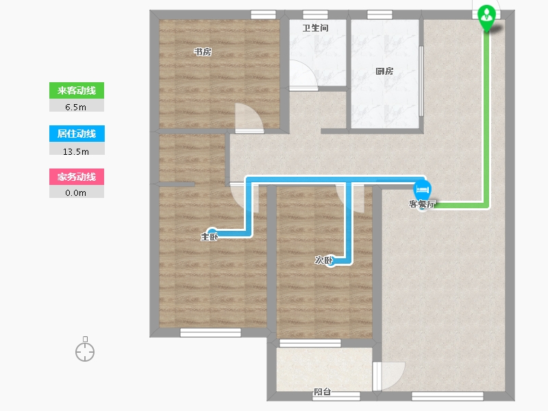 山东省-潍坊市-恒易·紫园-86.40-户型库-动静线