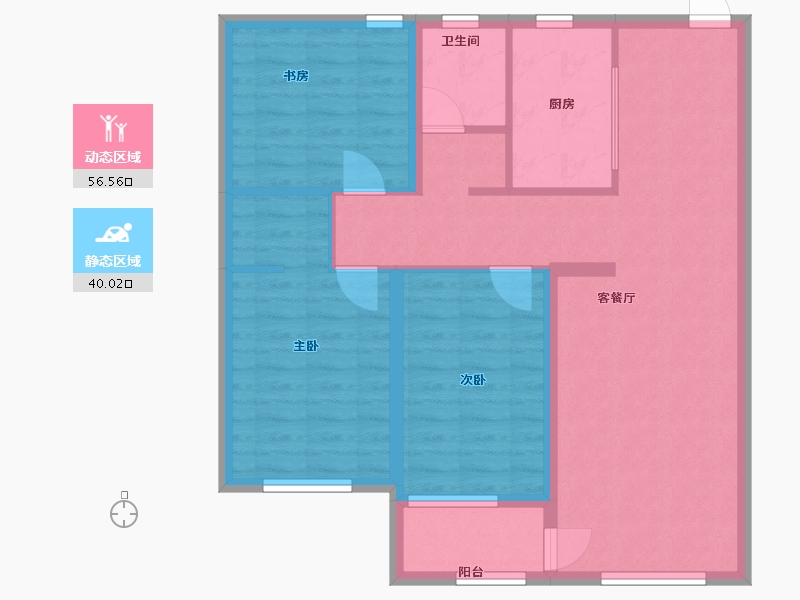 山东省-潍坊市-恒易·紫园-86.40-户型库-动静分区