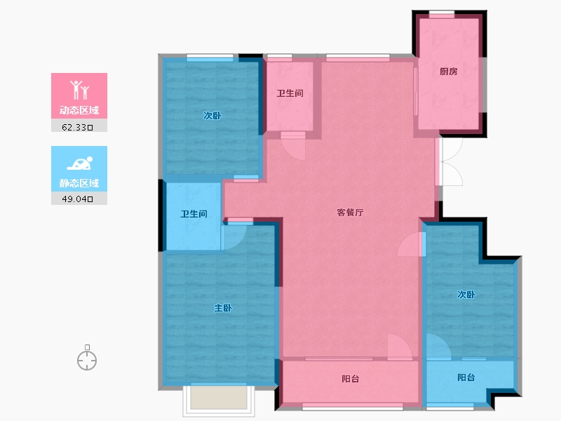 山东省-潍坊市-恒信阳光城-99.72-户型库-动静分区