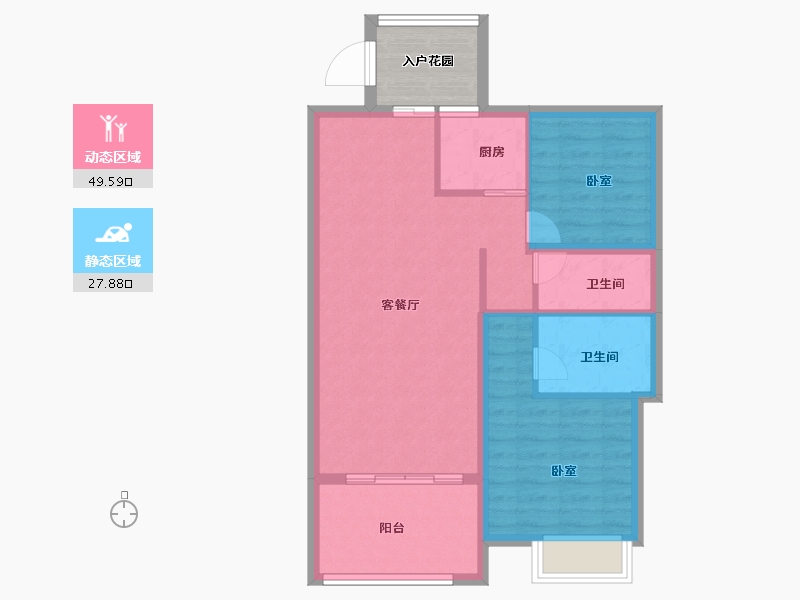 广东省-汕头市-金煌时代雅园-74.00-户型库-动静分区