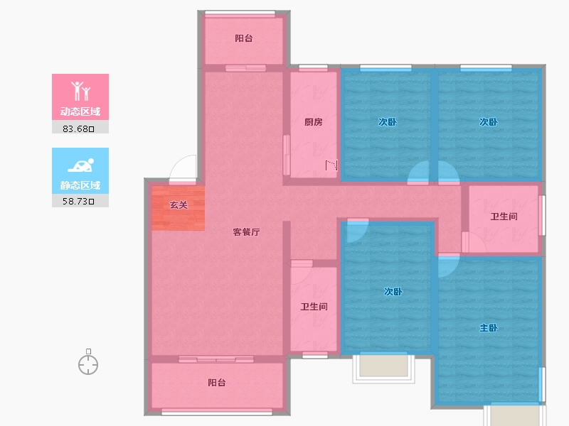 山东省-枣庄市-大都公园悦府-126.00-户型库-动静分区