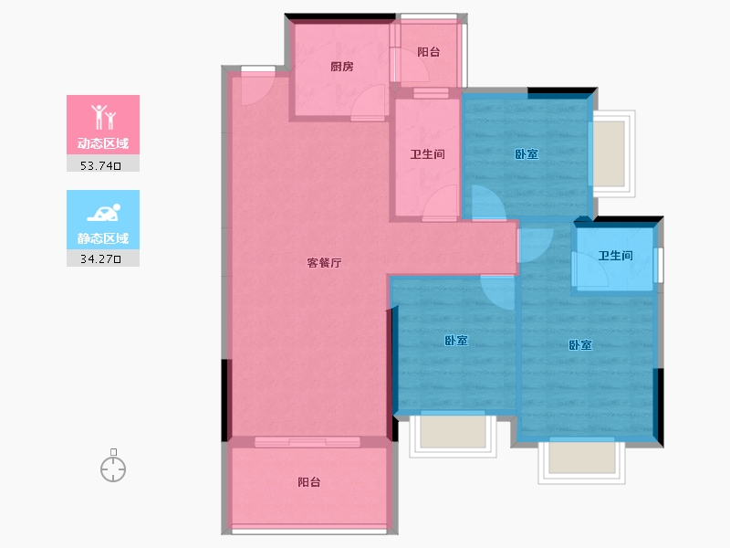 广东省-惠州市-惠福家园-79.26-户型库-动静分区