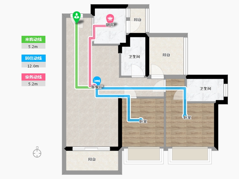 广东省-惠州市-龙光玖云台-68.23-户型库-动静线