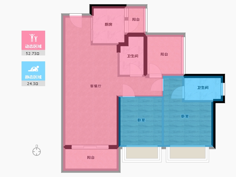 广东省-惠州市-龙光玖云台-68.23-户型库-动静分区