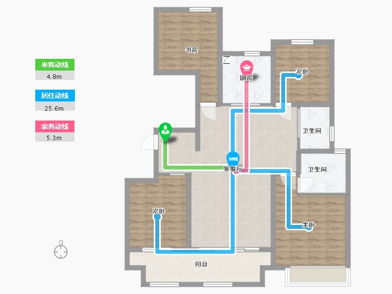 山东省-潍坊市-世茂云图-113.60-户型库-动静线