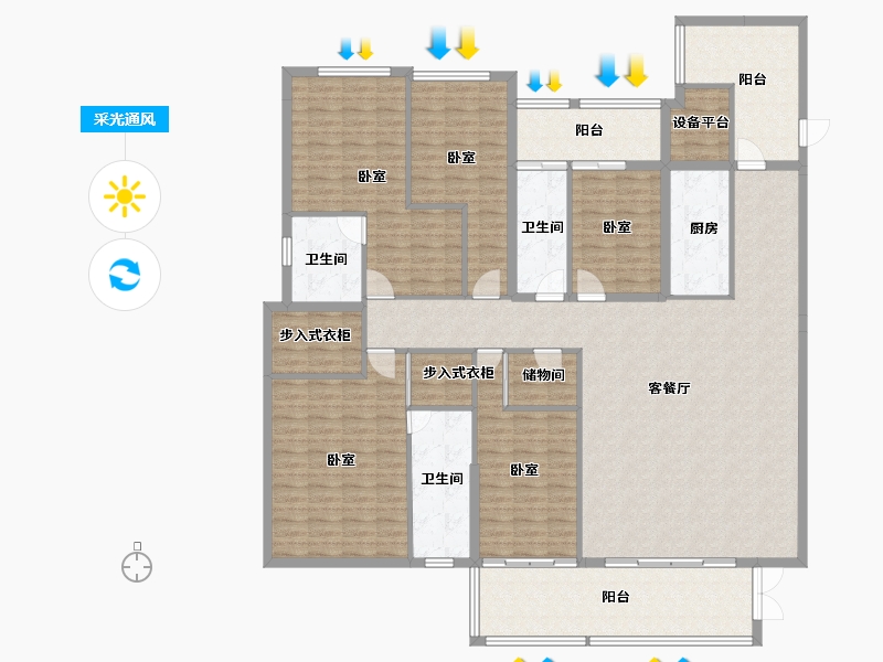 广东省-汕头市-御海天宸-200.86-户型库-采光通风