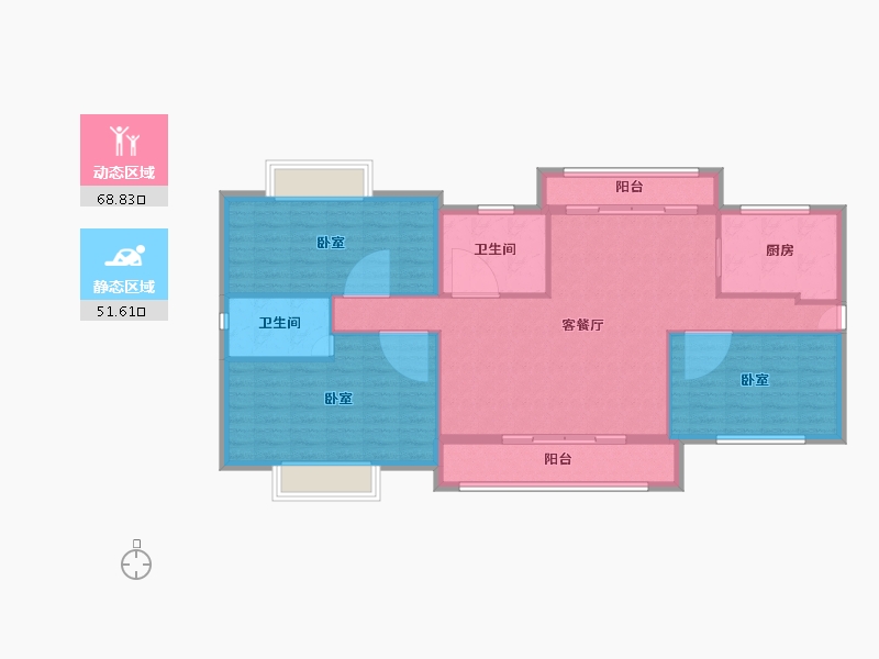 湖北省-黄石市-城发·香山枫景-109.80-户型库-动静分区