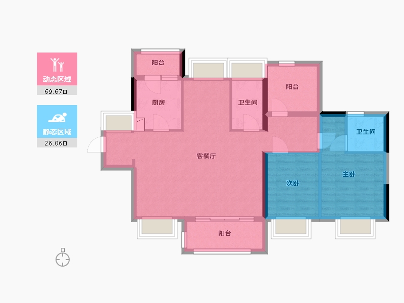 广东省-惠州市-中洲半岛城邦-85.50-户型库-动静分区