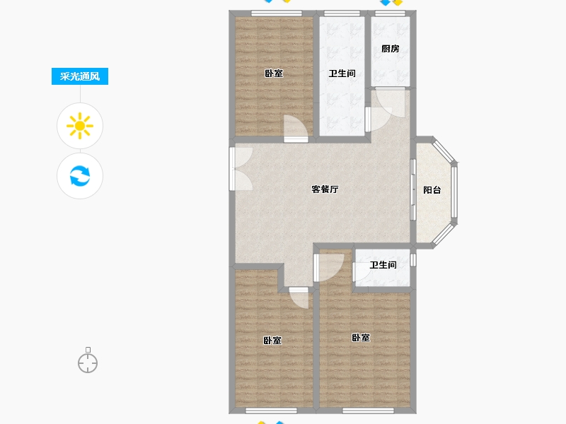 河南省-商丘市-波尔多·公馆-118.00-户型库-采光通风