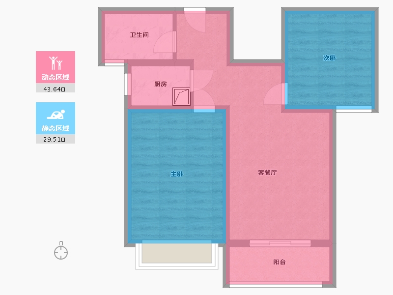 陕西省-西安市-名仕华庭-64.30-户型库-动静分区