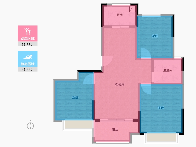 安徽省-蚌埠市-石榴江淮院子-83.00-户型库-动静分区