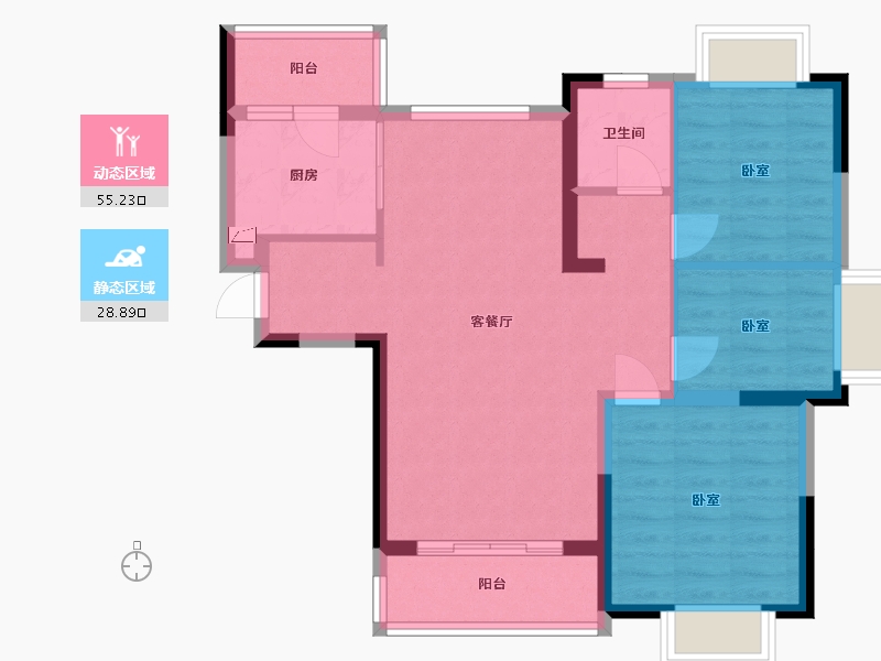 湖南省-湘潭市-湘潭恒大国际健康城-74.88-户型库-动静分区