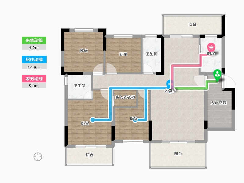 湖南省-怀化市-芷江芷金城-123.99-户型库-动静线