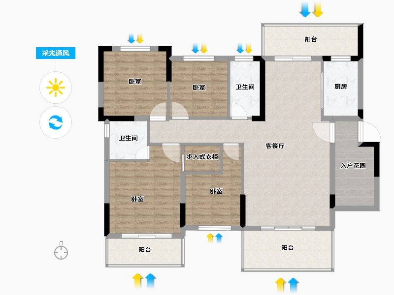 湖南省-怀化市-芷江芷金城-123.99-户型库-采光通风