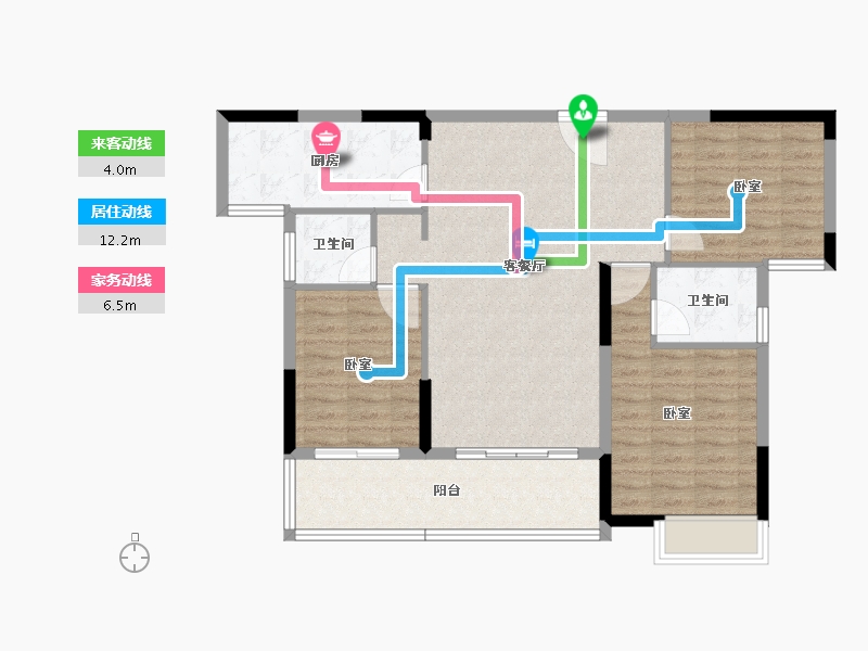 湖南省-怀化市-芷江芷金城-95.20-户型库-动静线