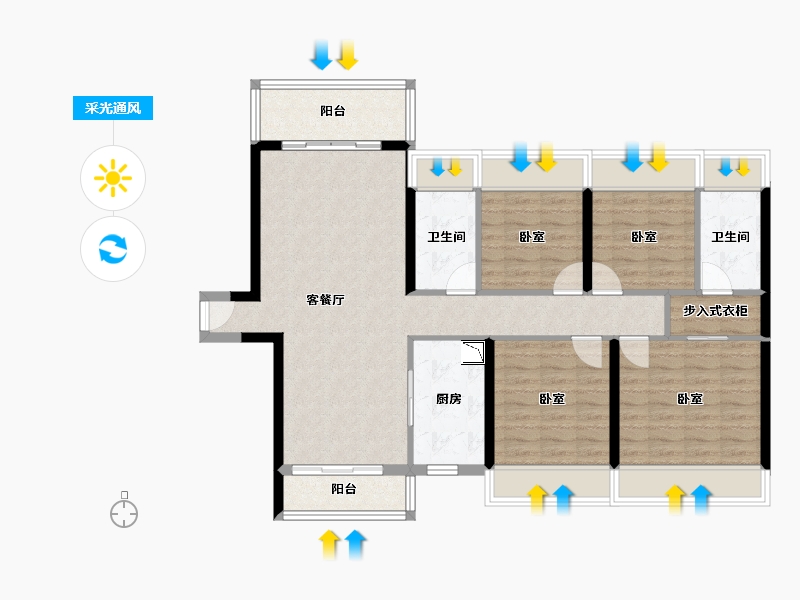 广东省-广州市-顺德未来城-103.56-户型库-采光通风