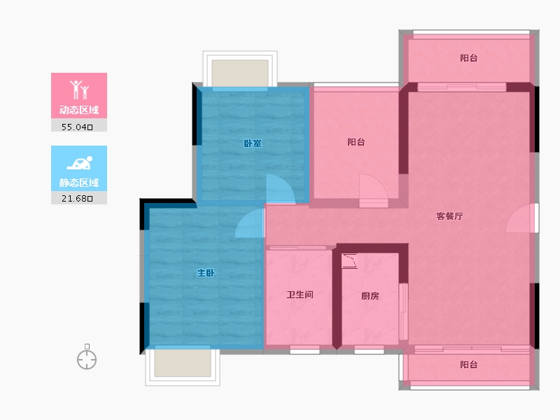 广东省-广州市-珠水豪庭-67.88-户型库-动静分区