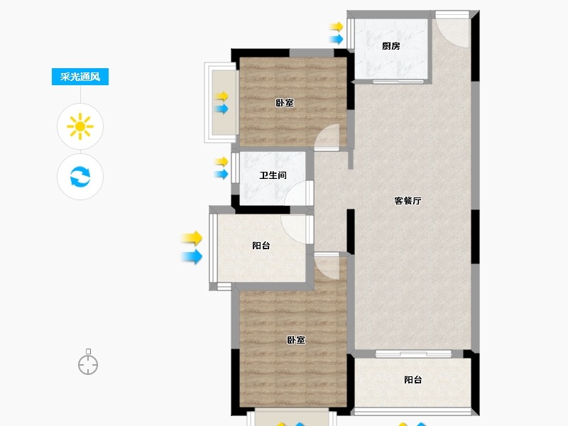 湖北省-荆州市-银冠名城-80.88-户型库-采光通风