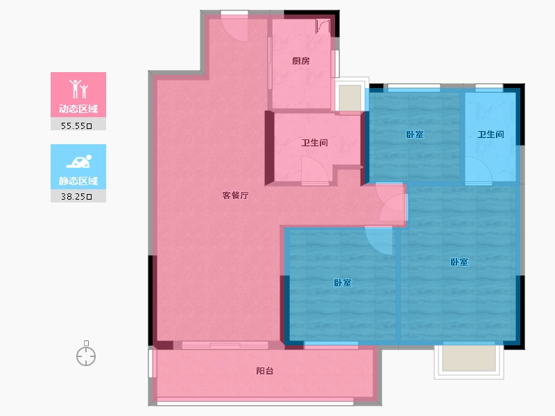 湖北省-武汉市-武汉英赫当代城MOMΛ-84.00-户型库-动静分区