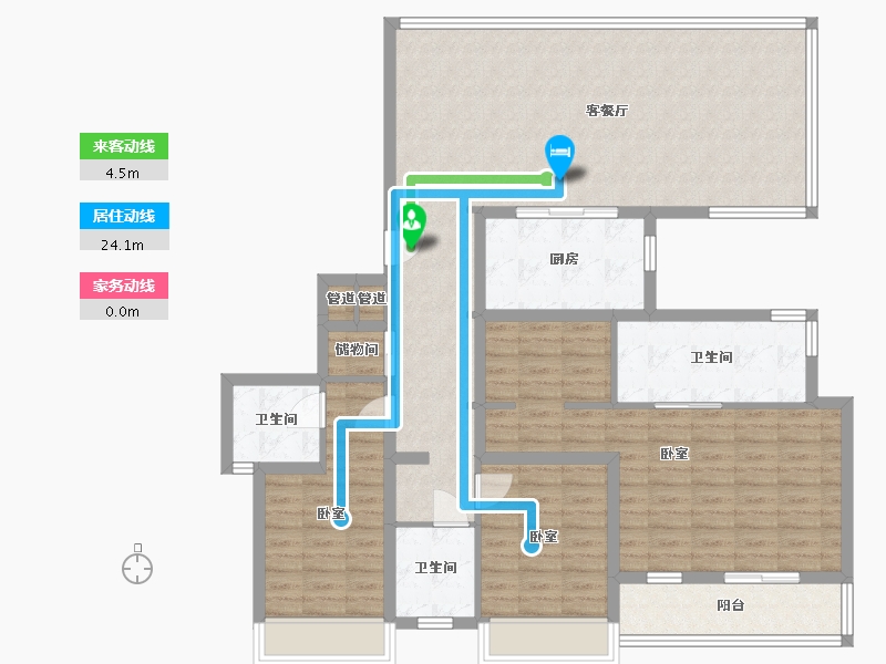 浙江省-温州市-万科翡翠心湖-127.77-户型库-动静线