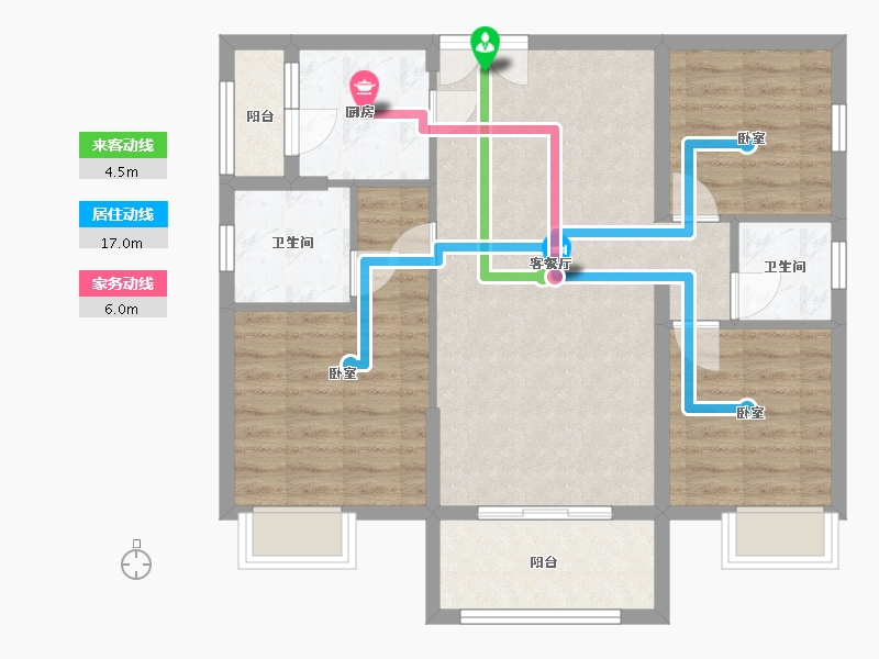 湖南省-岳阳市-芭蕉湖恒泰雅园-80.85-户型库-动静线