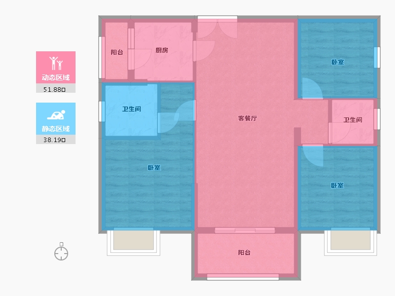 湖南省-岳阳市-芭蕉湖恒泰雅园-80.85-户型库-动静分区