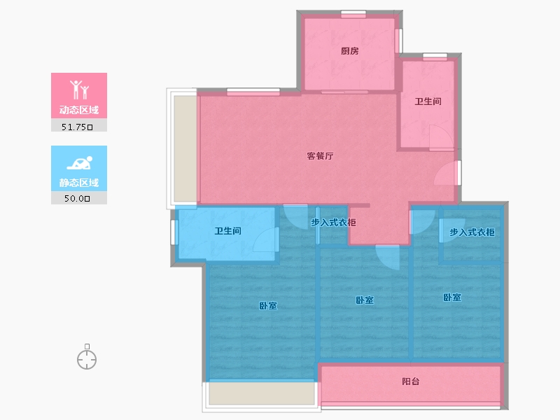 浙江省-舟山市-绿城沁润公寓-91.24-户型库-动静分区