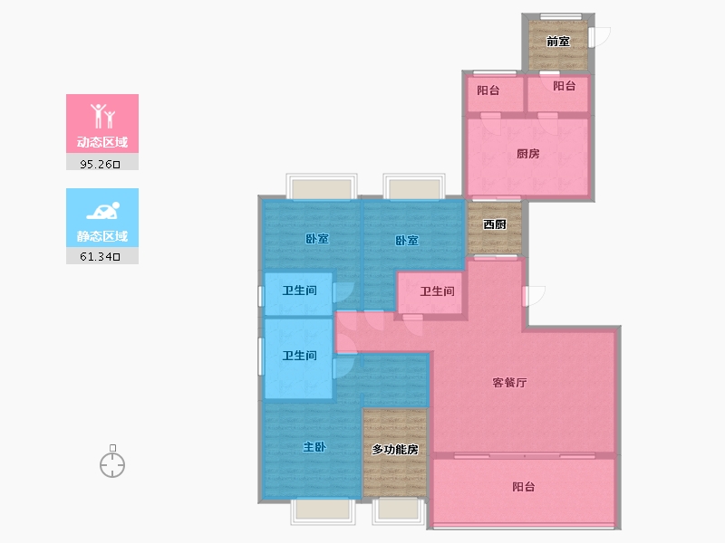 湖北省-武汉市-西北湖壹号御玺湾-160.31-户型库-动静分区