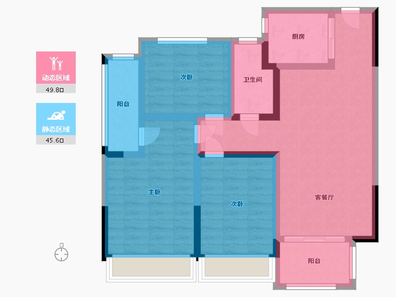 安徽省-蚌埠市-学翰府邸-84.00-户型库-动静分区