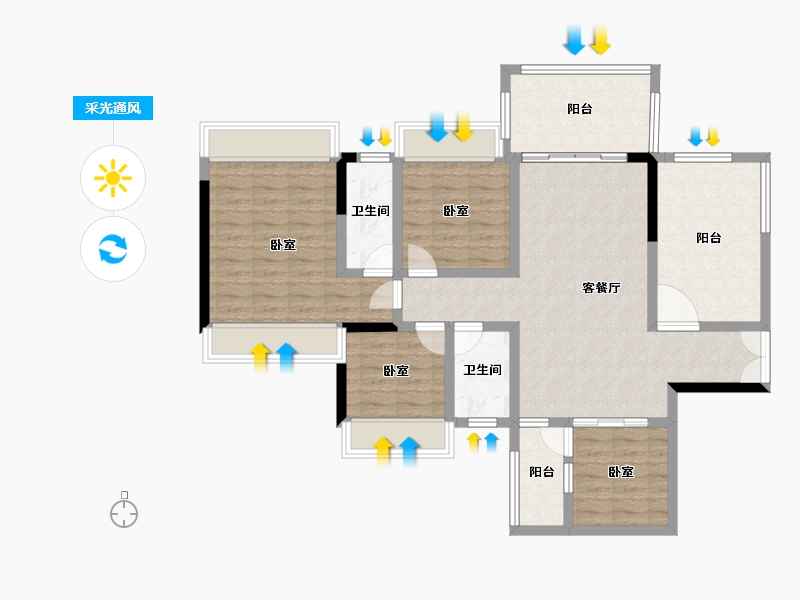 广东省-湛江市-威雅沿江半岛-104.06-户型库-采光通风