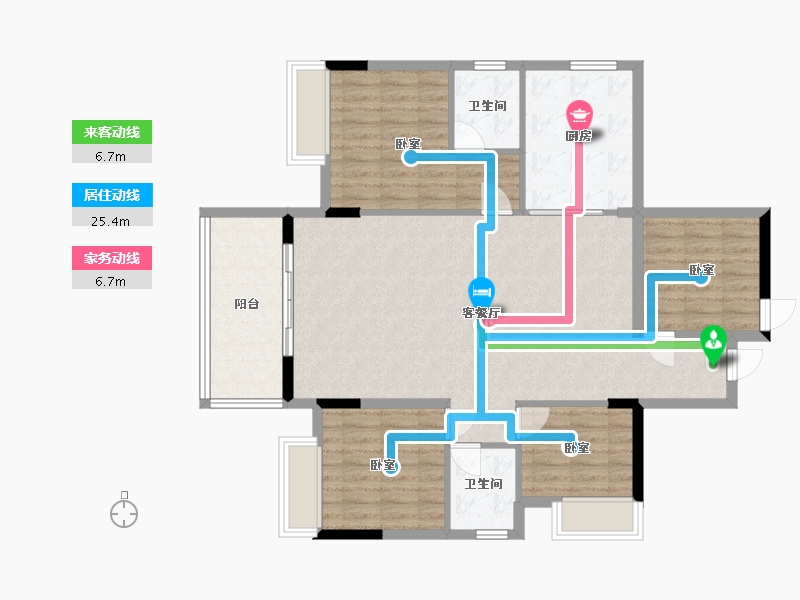 四川省-泸州市-锦绣山水印象-109.02-户型库-动静线