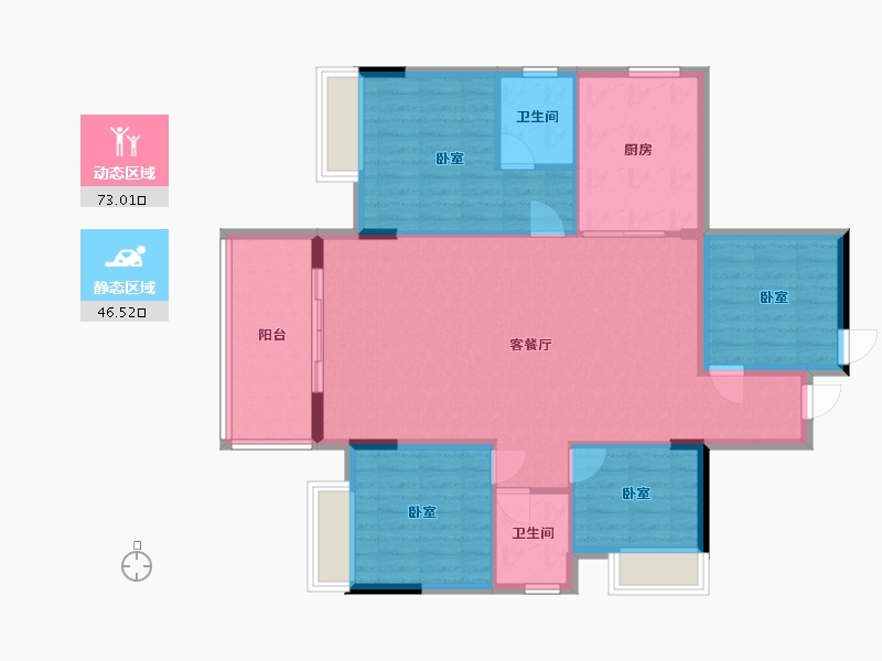 四川省-泸州市-锦绣山水印象-109.02-户型库-动静分区