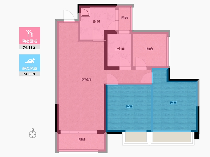 广东省-广州市-珠水豪庭-69.47-户型库-动静分区