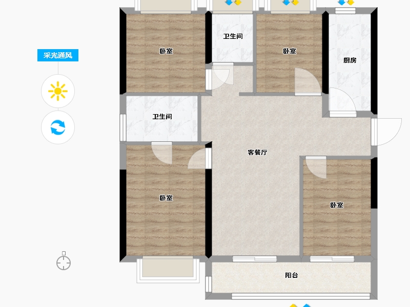 湖北省-武汉市-光谷未来城-98.01-户型库-采光通风