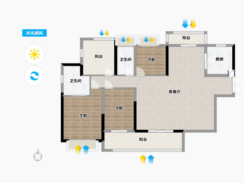 广东省-惠州市-中洲半岛城邦-128.28-户型库-采光通风