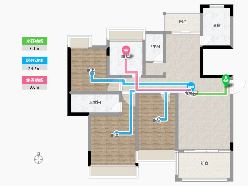 湖南省-怀化市-橡树湾-120.28-户型库-动静线